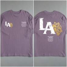 DARC Los Angeles Series Printed Short-Sleeve Loose Round-Neck New T-Shirt Casual  Brand Top For Men - 黑色 - 查看 8