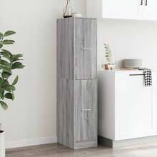 vidaXL Apothekerschrank Grau Sonoma 30x41x144,5 cm Holzwerkstoff - Grau - Übersicht 3