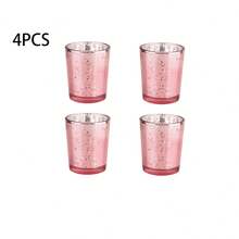 1/4/6pcs Gold Color Tea Light Candle Holders, Suitable For Christmas, Wedding Centerpiece Decor, Party, Home, Wedding, Baby Shower Decoration, Tabletop Accents - Mercury Glass Candle Holders - Multicolor - View 15
