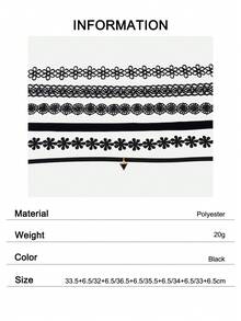 6pcs Triangle Pendant Necklace Set, Suitable For Women's Daily And Festival Wear - Black - View 6