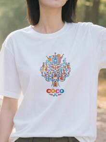 -Coco-Iconico-Colorido-Árbol-de-los-Esposos-Camiseta-Póster - Negro - Ver 3