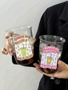 2个透明宽口抹茶冰饮杯，适用于日常饮用抹茶、咖啡等饮品，轻巧易清洗，方便居家或办公使用。 - 彩色 - 查看 3