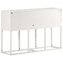 vidaXL Sideboard 115x30x76 cm Mango Massivholz - Weiss - Übersicht 3