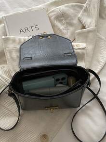 Retro Verschluss Mini-Handtasche - Schwarz - Übersicht 7