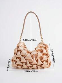 Túi xách dự tiệc sang trọng, bóng bẩy bằng satin xếp ly, kiểu dáng Y2K quyến rũ, phù hợp cho các bữa tiệc, đám cưới, dạ hội, sự kiện trang trọng và lễ hội âm nhạc | Món quà hoàn hảo cho phụ nữ, thiếu nữ và sinh viên đại học, kết hợp hoàn hảo với phụ kiện dạ hội. - Rượu sâm banh - Xem 5