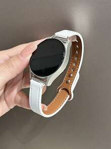 18mm 20mm 22mm 标准尺寸真皮表带 - 时尚替换表带，兼容华为 Galaxy Watch 7 6 5 4 40mm 44mm、Galaxy Watch 5 Pro、Galaxy Active 2、Watch 6 4、GT6 GT5 GT4 GT3 GT2 Pro，男女通用 - 白色 - 查看 6