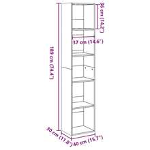vidaXL Bücherregal Weiß 40x30x189 cm Holzwerkstoff - Weiss - Übersicht 9