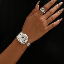 2pcs Vintage Personalized Exaggerated Chic High-End Party Style Bracelet & Ring Jewelry Set - Multicolor - View 2