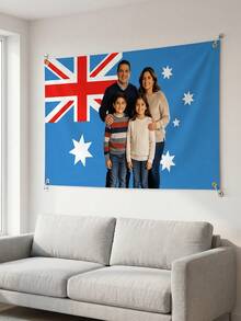 Custom Australian Flag Photo Banner, Personalized Garden Flag Wall Decor, Customizable Image And Text Display, Suitable For Home Party Holiday Celebration, Customizable Friend Family Holiday Birthday Gift, Supports Custom Design/Image/Text/Logo, Home Decor - Style G - View 5