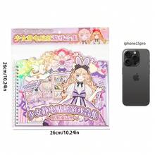 女孩换装贴纸书，可爱创意趣味减压无声书，内含11页贴纸，适合派对玩具 - 彩色 - 查看 5