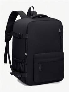 1pc Multi-Color Solid Nylon 180° Full-Open Large Capacity Shoe Compartment Multi-Pocket Zipper Closure Handbag Suitable For Air Travel And Vacation - Multicolor - View 6