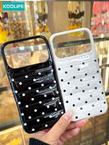 Koolife 1 buah Casing Ponsel Gaya Jaket Bulu Bintik Hitam, Desain Quilted Mengkilap, Tahan Gores dan Anti Jatuh, Estetika Minimalis yang Modis, Cocok untuk Apple 17/17 Pro/17 Pro Max - Bintik-bintik hitam - View 9