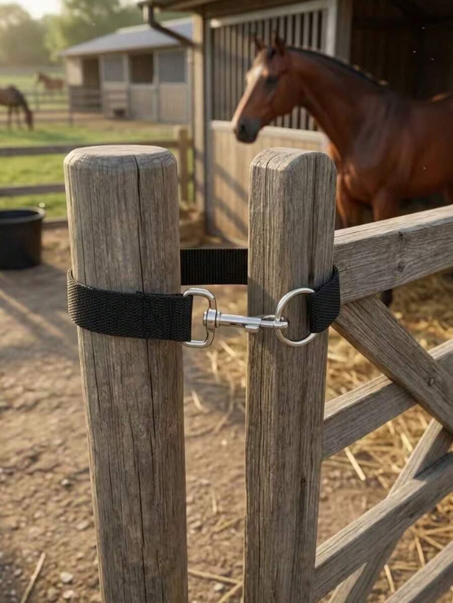 1pc A 50cm Longhorse Gate Lock, A Simple Ranch Gate Latch, A Single-Looplasso Latch, Used For Securinghorsefences And Cattle/Sheep Pen Gates. - View 1