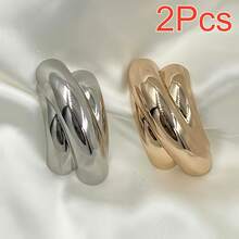 1/2/3/4/5/6pcs Fashionable Arched Metal Scarf Clips, Shawl, Swimsuit Strap, Dress, Coat Connector Buckles, Clothing Fashion Decorative Sewing Fasteners - Multicolor - View 17