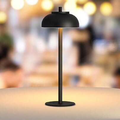 1pc/2PCS Black/Gold Modern Style Semi-Circular Portable Desk Lamp/Bedside Table Lamp/Coffee Table Lamp/Book Reading Lamp, Rechargeable Battery Power, Wireless Design, 3 Color Temperature Stepless Dimming Memory Function, Soft Light, Suitable For Restaurant Reading, Bedroom, Restaurant Home Decoration, Holiday Gift Night Light