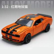 1:32 Dodge Challenger SRT Redeye Hellcat aleación Musle coche modelo Diecast Metal deportes coche vehículos modelo sonido luz niños juguete para regalo - Morado de carreras - Ver 21