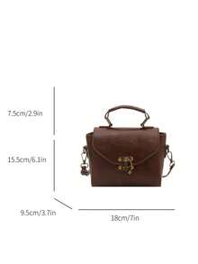 Retro Latch Mini Handbag - Brown - View 5