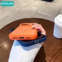 Ốp lưng điện thoại từ tính Koolife 1 chiếc màu nâu, chất liệu PC+TPU bề mặt mờ, tương thích MagSafe, thiết kế viền kính màu tương phản, ốp bảo vệ siêu mỏng chống rơi vỡ, tương thích với Apple 17/17 Pro/17 Pro Max/16/15/14/13/12/11 - màu nâu - Xem 6