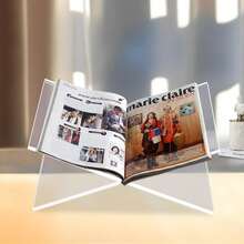 Acrylic Book Stand, Cross Frame Acrylic Book Holder, Reading Stand - 清除 - 查看 4
