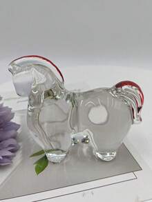 1件彩色唐马摆件，水晶玻璃工艺装饰品，适用于客厅和办公室，乔迁新居和新店开业礼品 - A - 查看 12