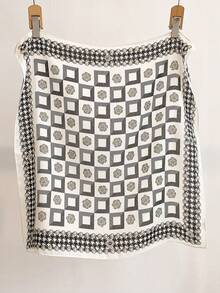 1 chiếc khăn quàng cổ bằng vải cotton lanh chéo, in họa tiết hoa hồng nâu và răng cưa, kích thước 68x68cm, nhẹ, đa năng, phù hợp cho mọi mùa, đi chơi hàng ngày, dự tiệc và du lịch. - Nhiều màu - Xem 13