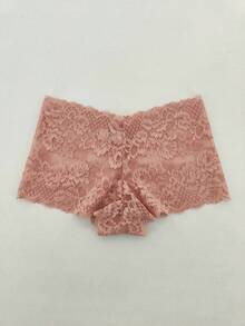 5条装性感纯色内裤，纯色和花卉蕾丝图案贴身内衣，女士内衣套装 - 彩色 - 查看 5