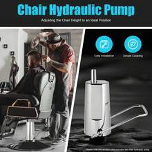 YL700 Salon Chair Hydraulic Pump, 4.53in Diagonal Hole Base Heavy Duty Lift Cylinder, M6 Thread Adjustable Chair Hydraulic Replacement Part 200KG Load For Barber Beauty Salon Bar Stool - Silver - View 2