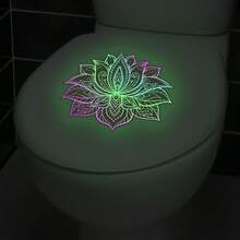 1 miếng dán tường Mandala nhiều màu sắc phát sáng trong bóng tối, hình hoa sen phong cách Bohemian, trang trí chống thấm nước cho phòng ngủ, lối vào. - Nhiều màu - Xem 3