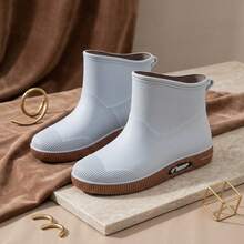 Botas de Lluvia de PVC para Mujer Botines Impermeables Casuales y Elegantes Calzado de Agua Antideslizante y Cómodo de Caña Corta Diseño Moderno con Suela Gruesa Resistente al Desgaste Botas para Lluvia Versátiles y Flexibles de Estilo Urbano Calzado Suave de Exterior Zapatos Impermeables Ligeros Moda - Azul - Ver 1