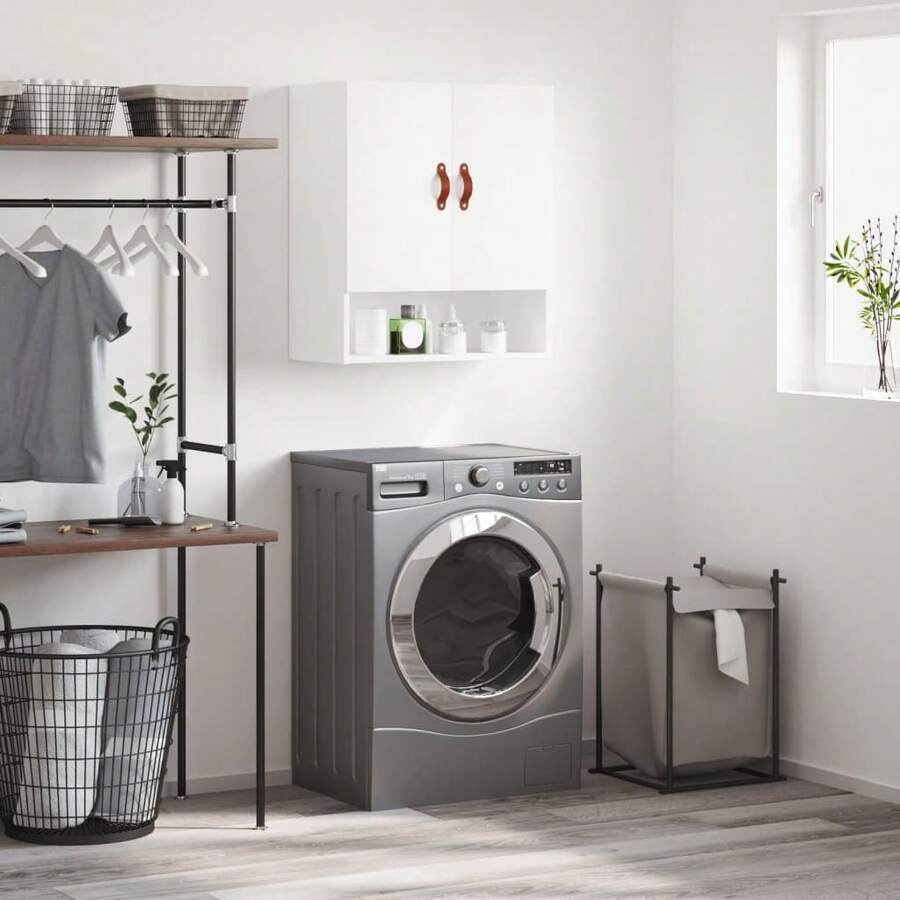 vidaXL Wandschrank Weiß 60x31x70 cm Holzwerkstoff - Weiss - Übersicht 1