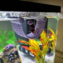 Aquarium Fish Rest Bed, Small Fish Tank Decoration Floating Betta Fish Hammock - A - View 5