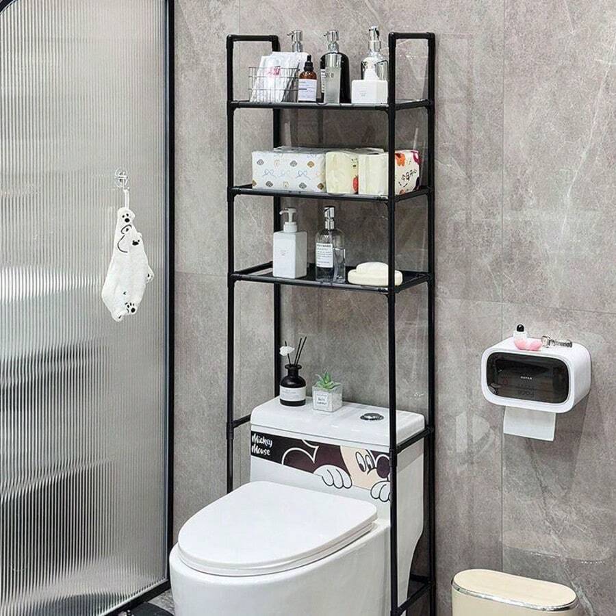 "Over-The-Toilet Storage Rack - Multifunctional Bathroom Organizer For Towels/Toiletries"