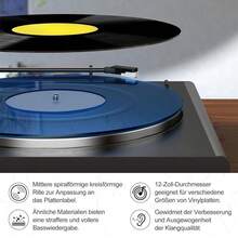 Shoze Anti-Static Acrylic Disc Player Pad, Vinyl Turntable Slipmat Mat, Vibration Reduction Design, Optimizes Audio Performance With Tighter Sound And Pure Clear Bass For Home Entertainment - Blue - View 3