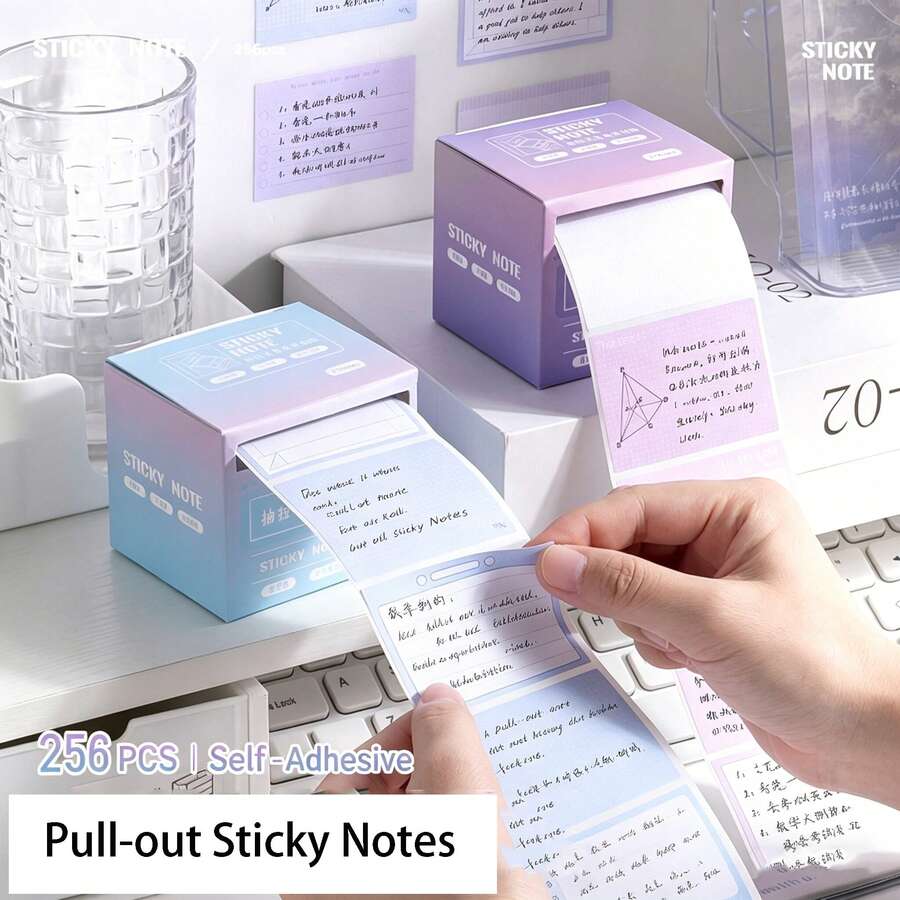 256 tờ giấy ghi chú hình gấu Kawaii có thể thu gọn, nhãn dán toàn bộ bề mặt, nhãn dán dễ thương chất lượng cao, giấy đánh dấu trang cho học sinh. - Một cỡ - Xem 1