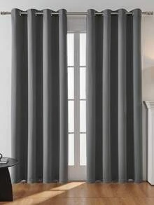 1PC/2PCS High Blackout UV Resistant Polyester Curtains, Grommet Top, Non-Bleachable Plain Weave, Bedroom Art Theme, Solid Color High Blackout Thermal Insulation, Noise Reduction - Perfect For Bedroom Curtains, Living Room Curtains And Room Divider Curtains, Farmhouse And School Sleep Curtains, Darker Colors Provide Better Blackout Effect - Grey - View 44