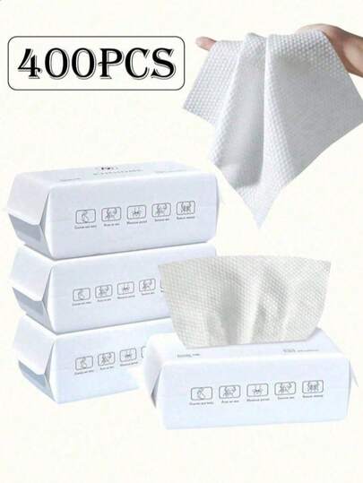 Khăn giấy dùng một lần 400/200/100/50 chiếc, khăn mặt dày và lớn, khăn lau tẩy trang mềm mại, dùng khô, phụ kiện tẩy trang chăm sóc da, phù hợp cho da nhạy cảm, chất liệu không dệt, dùng khô và ướt, khăn mặt mềm mại, vật dụng cần thiết cho kỳ nghỉ biển, tiện lợi khi đi du lịch. Vật dụng cần thiết cho mùa tựu trường.