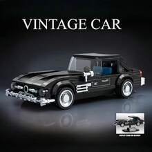 Coches clásicos y modelos de supercoches con soportes de exhibición y placas con nombres, coches de modelo DIY hechos de bloques de construcción, perfectos para coleccionistas - K2259- 320 unidades - Ver 6