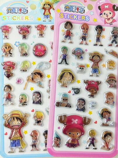 Most Popular Anime 3D Embossed Stickers, Colorful Children's Stickers, Durable Waterproof Anti-Slip Japanese Anime Style 3D Fun Sticker Set, Embossed Patterns With 3D Effect And Atmosphere, Mixed Colors And Asymmetric Design