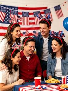 8 buc/set bentițe cu ciucuri pentru Ziua Independenței Americane, roșu, alb, albastru, stea, accesorii de păr pentru Ziua Națională a SUA, decorațiuni de petrecere, bentițe de paradă, recuzită foto de Ziua Independenței, accesorii pentru costume cu tematică patriotică americană, roșu, alb, albastru - bandă de susținere - Vizualizare 7