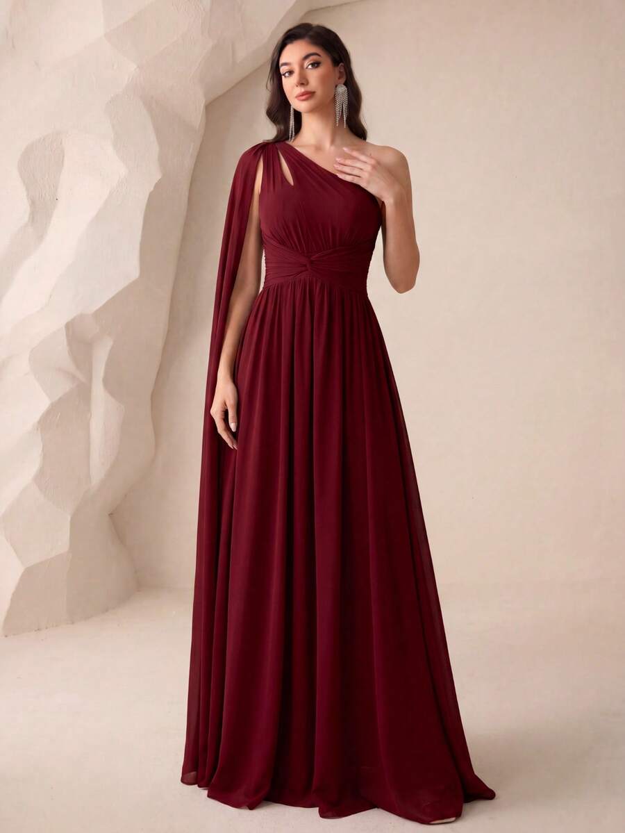 镂空扭结前襟伴娘礼服、婚纱、生日派对礼服、毕业礼服、正式婚礼春季礼服