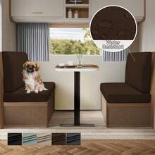 2 Stücke Sitzbezüge für Wohnmobil Dinette, dehnbare Mischung aus Spandex/Polyester, elastische Passform für Wohnwagen und Anhänger, verschiedene Farben erhältlich - Blau, Schwarz, Braun, Rosa, Lila, Anhängersitzbezug | Stilvoller Sitzbezug - Verschiedenfarbig - Übersicht 10