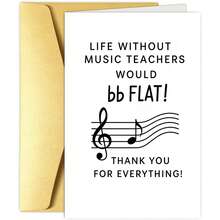 1pc Of Funny Gifts "Thank You Music Teachers Gift Card – Life Without You Would Be Bb Flat! Ideal Appreciation Present For Music Educators" - One Size Fits All - View 4