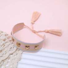 1pc Rivet Heart Bohemian Bracelet - Champagne - View 7
