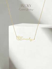 1pc Birthstone Flower DIY Engraved Necklace Pendant, Romantic Flower Bracelet, Customizable Name, Minimalist Daily Style, Keychain, Includes Gift Box, Suitable For Valentine's Day, Birthday, Mother's Day, Everyday Gift - Multicolor - View 5