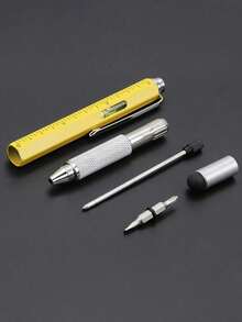 3-In-1 Multifunctional Tool Pen, 6-In-1 Construction Tool Pen, Gift Tool Pen With Ballpoint Pen, Ruler, Stylus, Level, Screwdriver, Small Tool Pen For Men (Black Tool Pen Batch May Vary Slightly In Color, But Does Not Affect Usage) - Upgraded Version - View 7