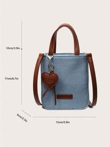 1pc Women's Solid Color PU Handbag, Fashionable Zipper Closure, Suitable For Dates & Gifts - Baby Blue - View 3