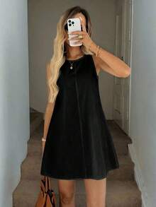Women Long Dresses - 黑色 - 查看 3