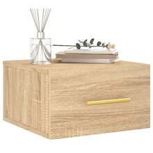 vidaXL Wand-Nachttisch Sonoma-Eiche 35x35x20 cm - Braun - Übersicht 3