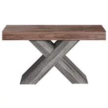 Console Table With X-Shaped Legs, Narrow Console Table, Wood Look, Chipboard, For Hallway And Living Room, Side Table - Coffee Brown - View 6