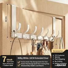 1pc No Drill Door Hanger Hook, Coat Jacket Hat Bag Storage Rack, Multifunctional Hanging Hook For Home, Key Holder - View 10